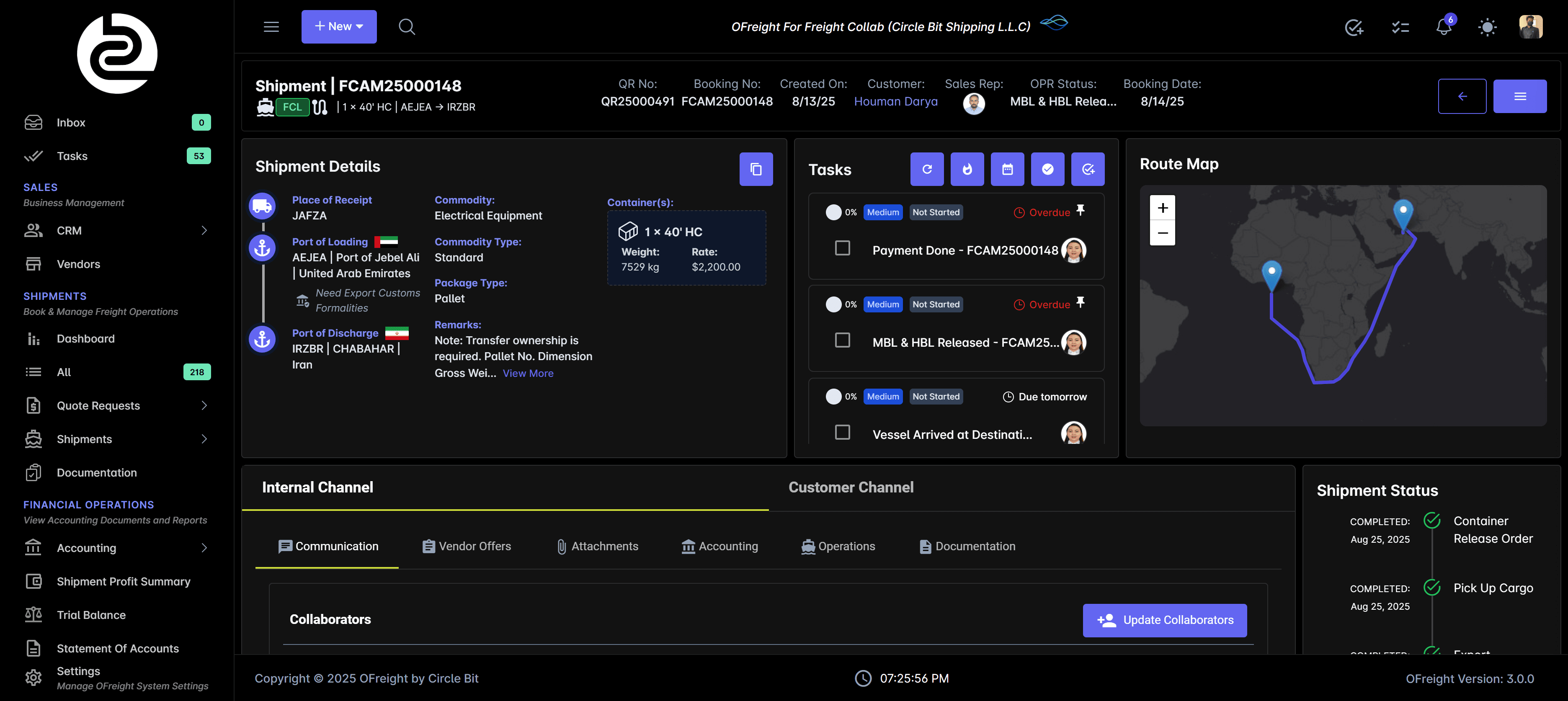 OFreight task management system