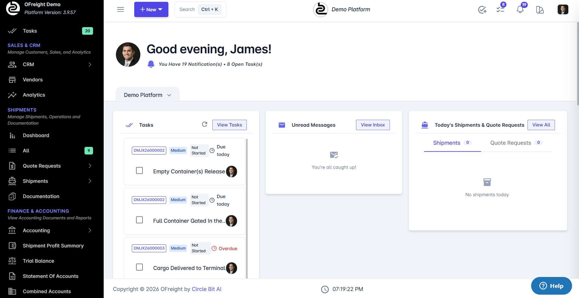 Customer Portal dashboard preview